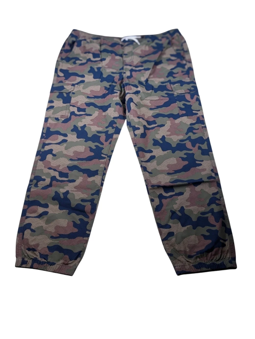 Lands' End Iron Knee Stretch Cargo Jogger PantsCamo Boys Size XXL 18/20 Husky